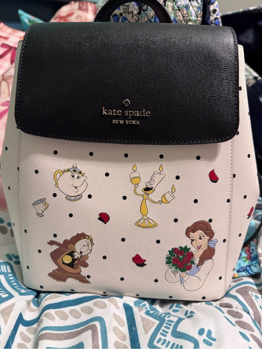 kate spade Black & White 'Beauty and the Beast' Character Mini Backpack